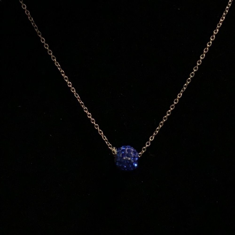 Beautiful blue sparkly charm necklace
